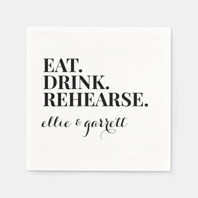 Bold Rehearsal Dinner Napkins (Front)
