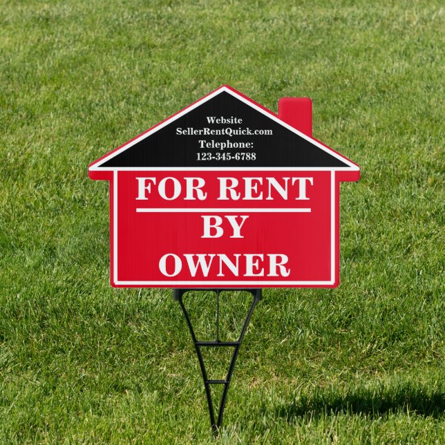  Bold RENT BY OWNER Custom Outdoor Real Estate Sign (Insitu)