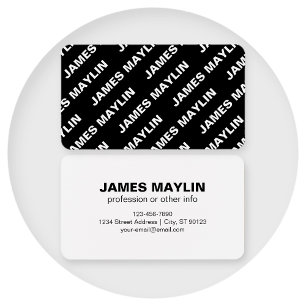 Bold Repeating Editable Name   Simple Black White
