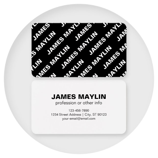 Bold Repeating Editable Name | Simple Black White (Creator Uploaded)