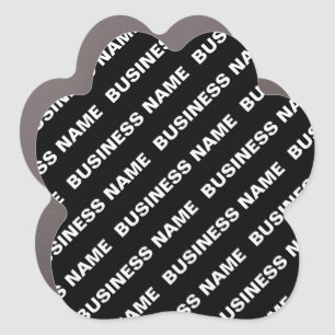 Bold Repeating Editable Name Simple Black White Car Magnet