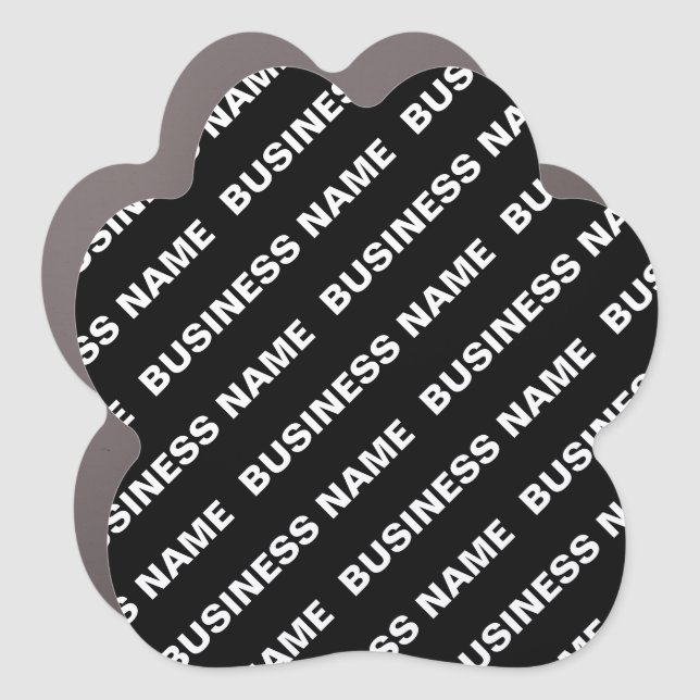 Bold Repeating Editable Name | Simple Black White Car Magnet (Front)