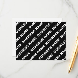 Bold Repeating Editable Name Simple Black White Enclosure Card