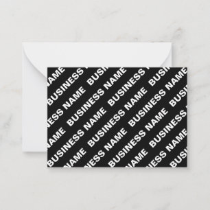Bold Repeating Editable Name Simple Black White Note Card