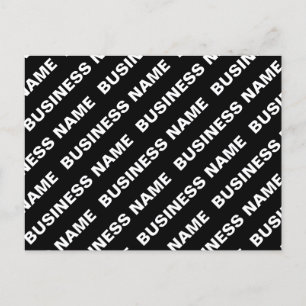 Bold Repeating Editable Name Simple Black White Postcard