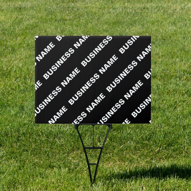 Bold Repeating Editable Name | Simple Black White Sign (Insitu)