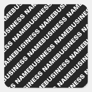 Bold Repeating Editable Name Simple Black White Square Sticker