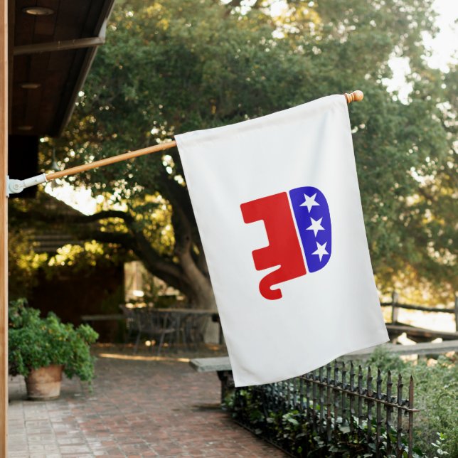 Bold Republican Party Flag – Trump 2024 (In SItu)