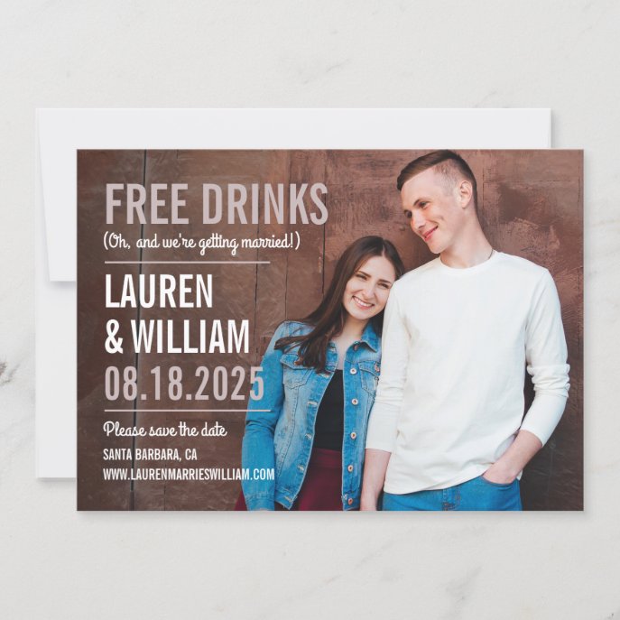 Bold Request Editable Color Save The Date Card