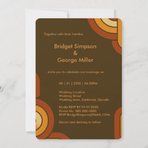 Bold Retro 1970s Wedding Invitation