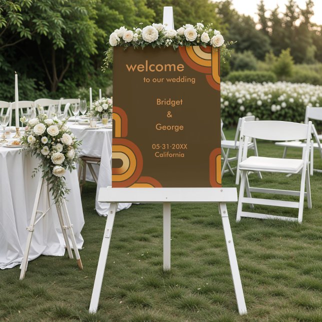 Bold Retro 1970s Wedding welcome  Foam Board (Creator Uploaded)