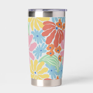 Bold Retro 60s Floral Pop Art Insulated Tumbler