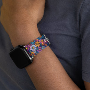 Bold Retro 70s flower floral Apple Watch Band