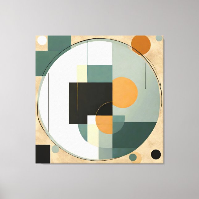 Bold Retro: Abstract Circles & Rectangles  Canvas Print (Front)