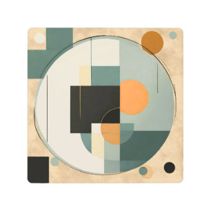 Bold Retro: Abstract Circles & Rectangles Metal Print
