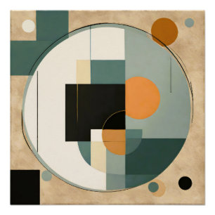 Bold Retro: Abstract Circles & Rectangles Poster