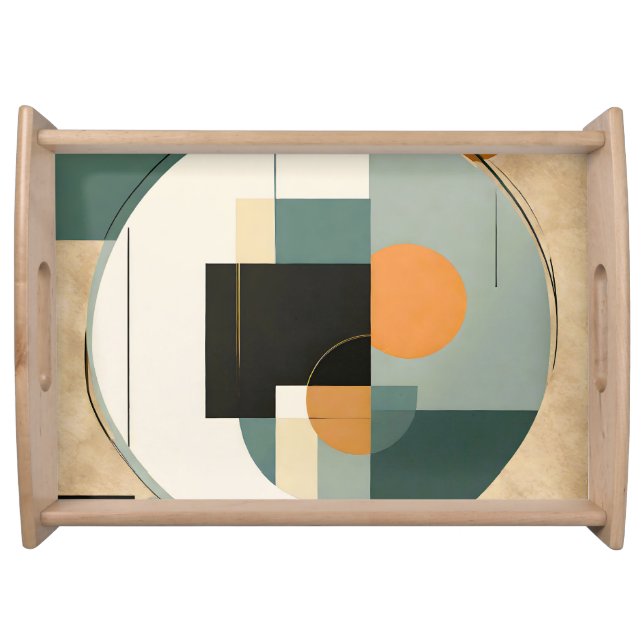 Bold Retro: Abstract Circles & Rectangles  Serving Tray (Front)