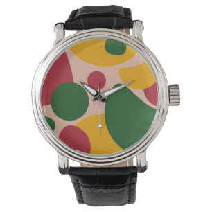 Bold Retro Abstract Shapes Pattern  Watch