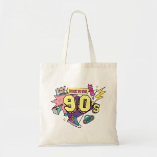 Bold Retro Back to the 90s Art Tote Bag