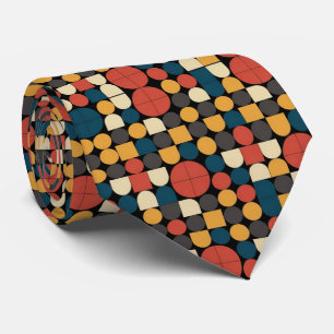 Bold Retro Bauhaus Inspired Pattern Neck Tie