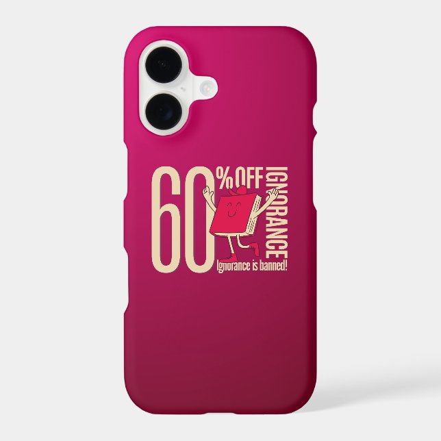 Bold Retro Bookish Wisdom Statement iPhone Case (Back)