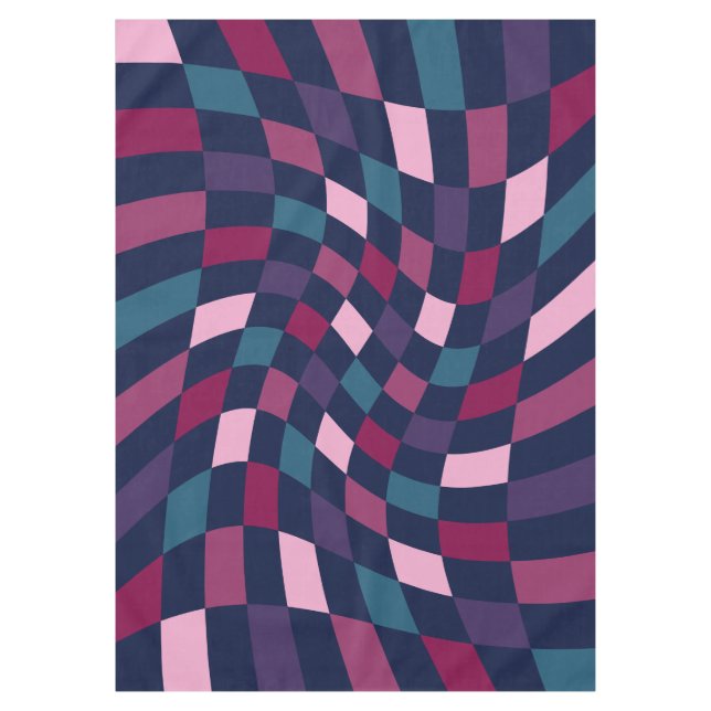 Bold Retro Checkered Pattern Tablecloth (Front)