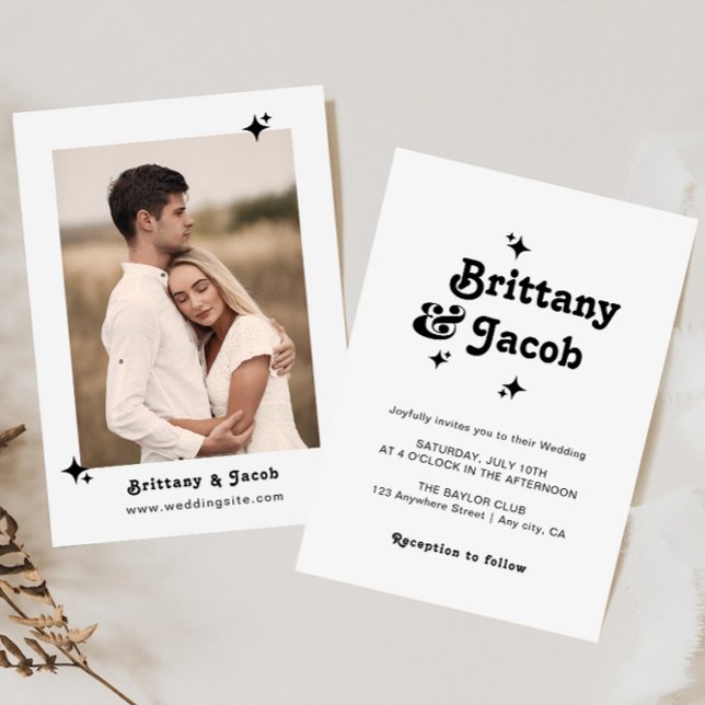 Bold Retro Chic Wedding Invitation (Creator Uploaded)