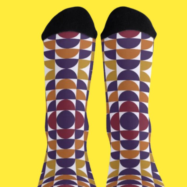 Bold Retro Circles Crew Socks | Colorful Geometric (Creator Uploaded)