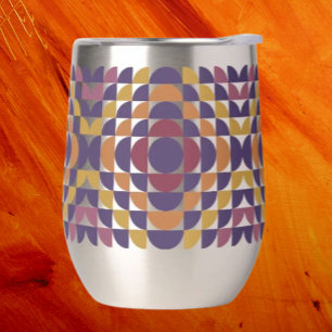 Bold Retro Circles Stemless Wine Tumbler