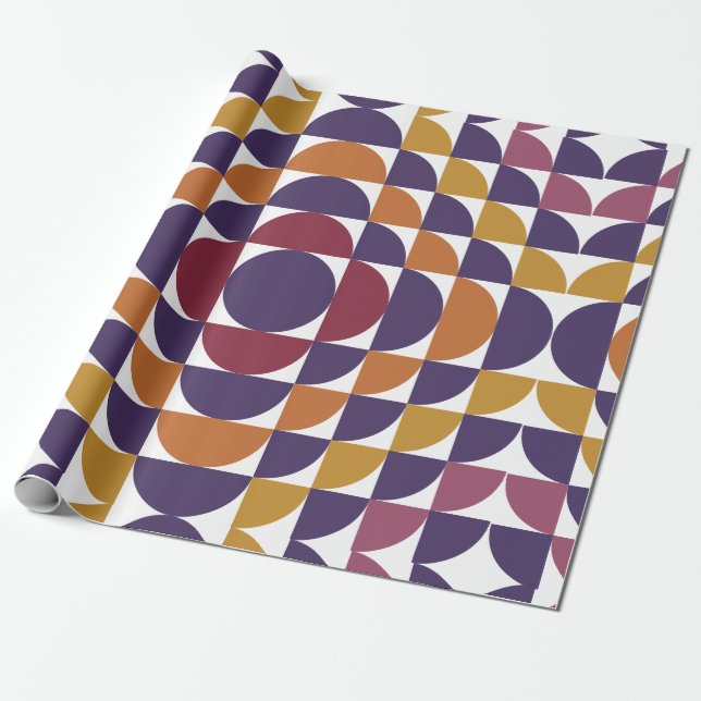 Bold Retro Circles Wrapping Paper (Unrolled)