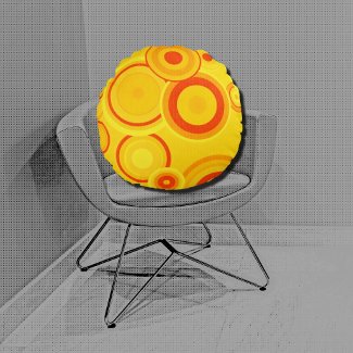 bold retro circles - yellow&orange
