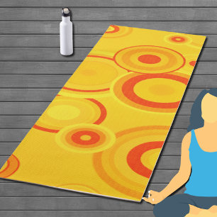 Bold Retro Circles   – Yellow & Orange Yoga Mat
