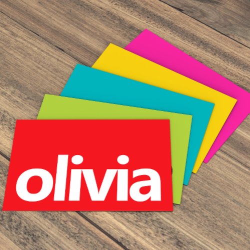 Bold Retro Colors  Big Brand Name Business Card
