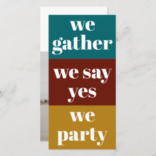 Bold Retro Colors Typography Photo Wedding Save The Date