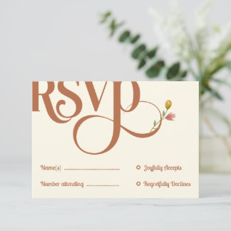 Bold Retro Earthy Tones | RSVP card