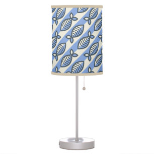 Bold retro fish blue throw pillow coffee mug table table lamp