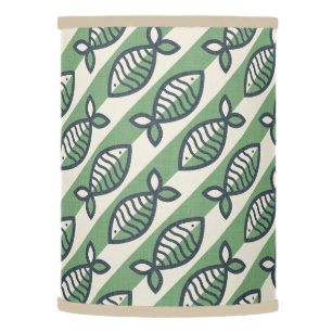 Bold retro fish green and grey lamp shade