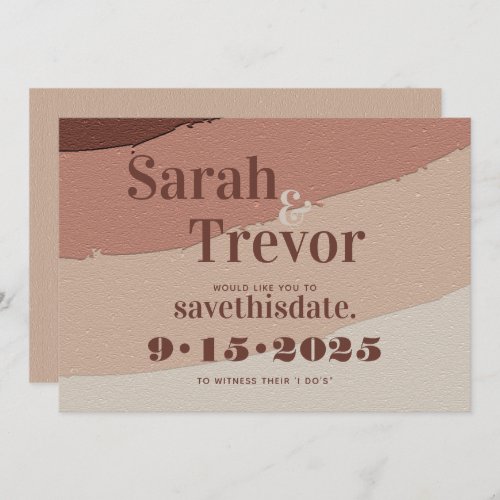 Bold Retro Fonts in Warm Earthy  Save The Date