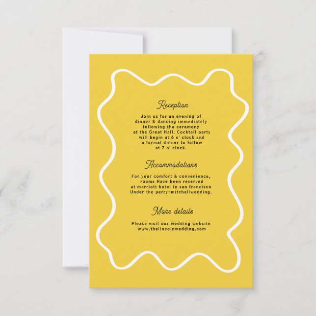 Bold Retro Funky Modern Wedding Enclosure card (Front)