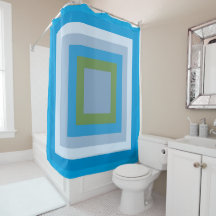 Bold Retro Geometric Shower Curtain
