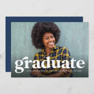 Bold retro horizontal photo graduation announcement