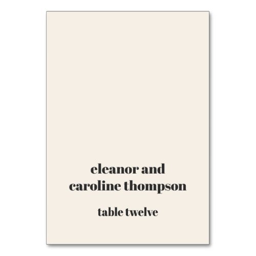 Bold Retro Ivory Wedding Guest Names Escort Place Table Number