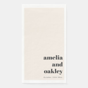 Bold Retro Ivory Wedding Powder Room Personalized Paper Guest Towels