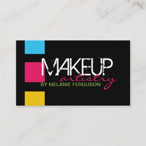 Customizable BOLD RETRO MAKEUP ARTIST BUSINESS CARD