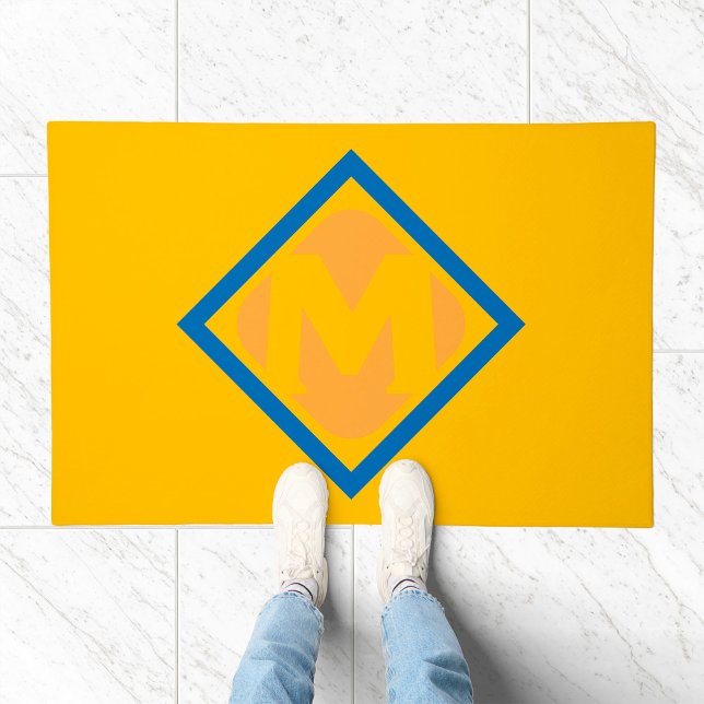 Bold Retro Metro M Logo Urban Transit Emblem Doormat (Creator Uploaded)