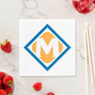 Bold Retro Metro M Logo Urban Transit Emblem Napkins