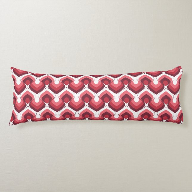 Bold Retro Modern Motif in Pinks Body Pillow (Front)