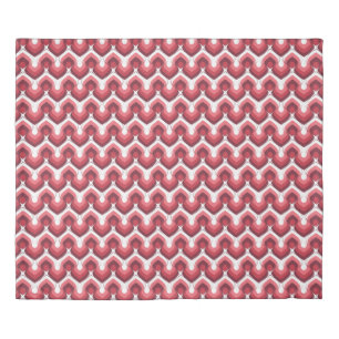 Bold Retro Modern Motif in Pinks Duvet Cover