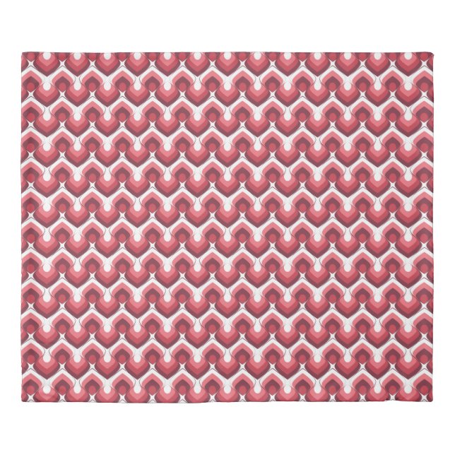 Bold Retro Modern Motif in Pinks Duvet Cover (Front)