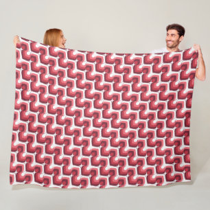 Bold Retro Modern Motif in Pinks Fleece Blanket